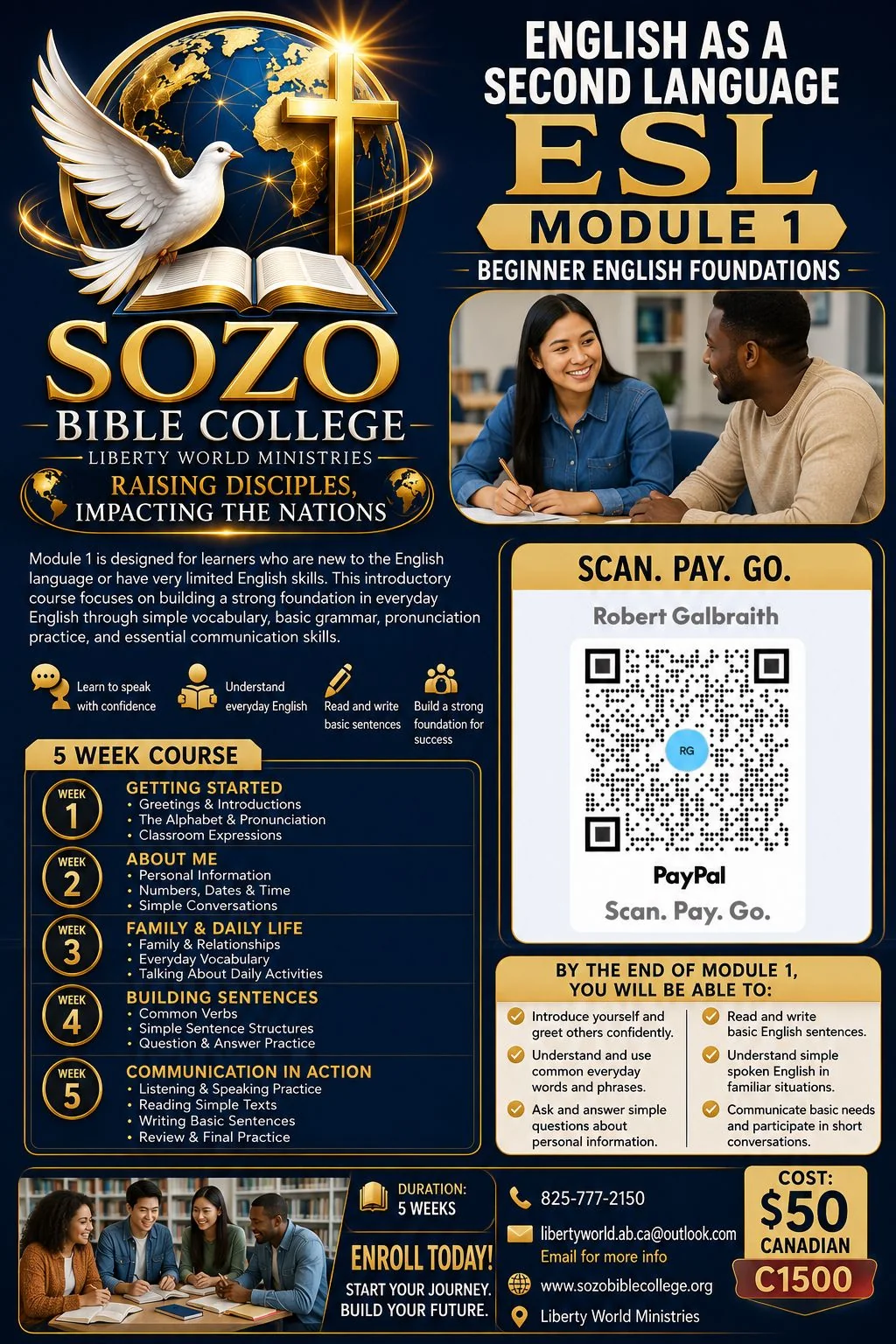 English as a Second Language — Module 1 poster